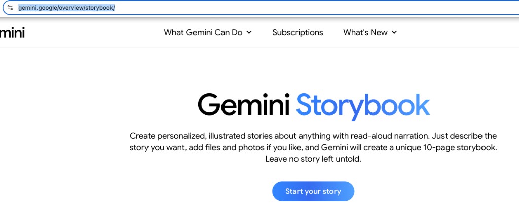 Gemini Storybook overview — personalized illustrated stories with read-aloud narration